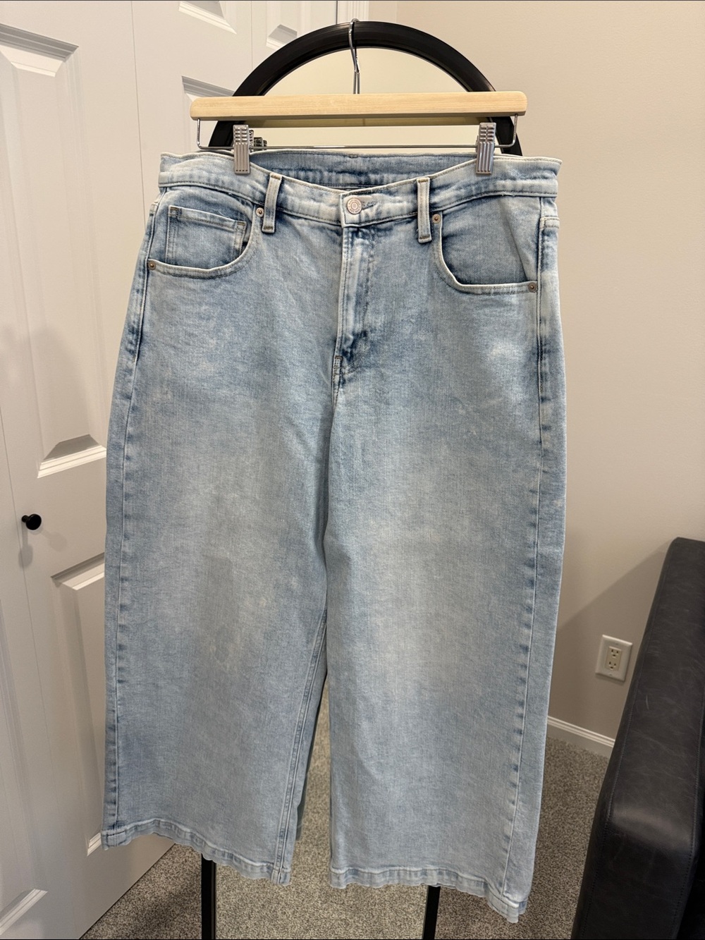 GAP High Rise Stride Ankle Acid wash light Blue Wide-Leg Jeans